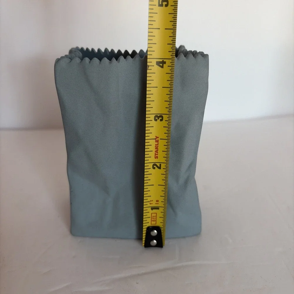 Rosenthal Grey Paper Bag Vase Tutenvase Tapio Wirkkala Design Germany 4.25